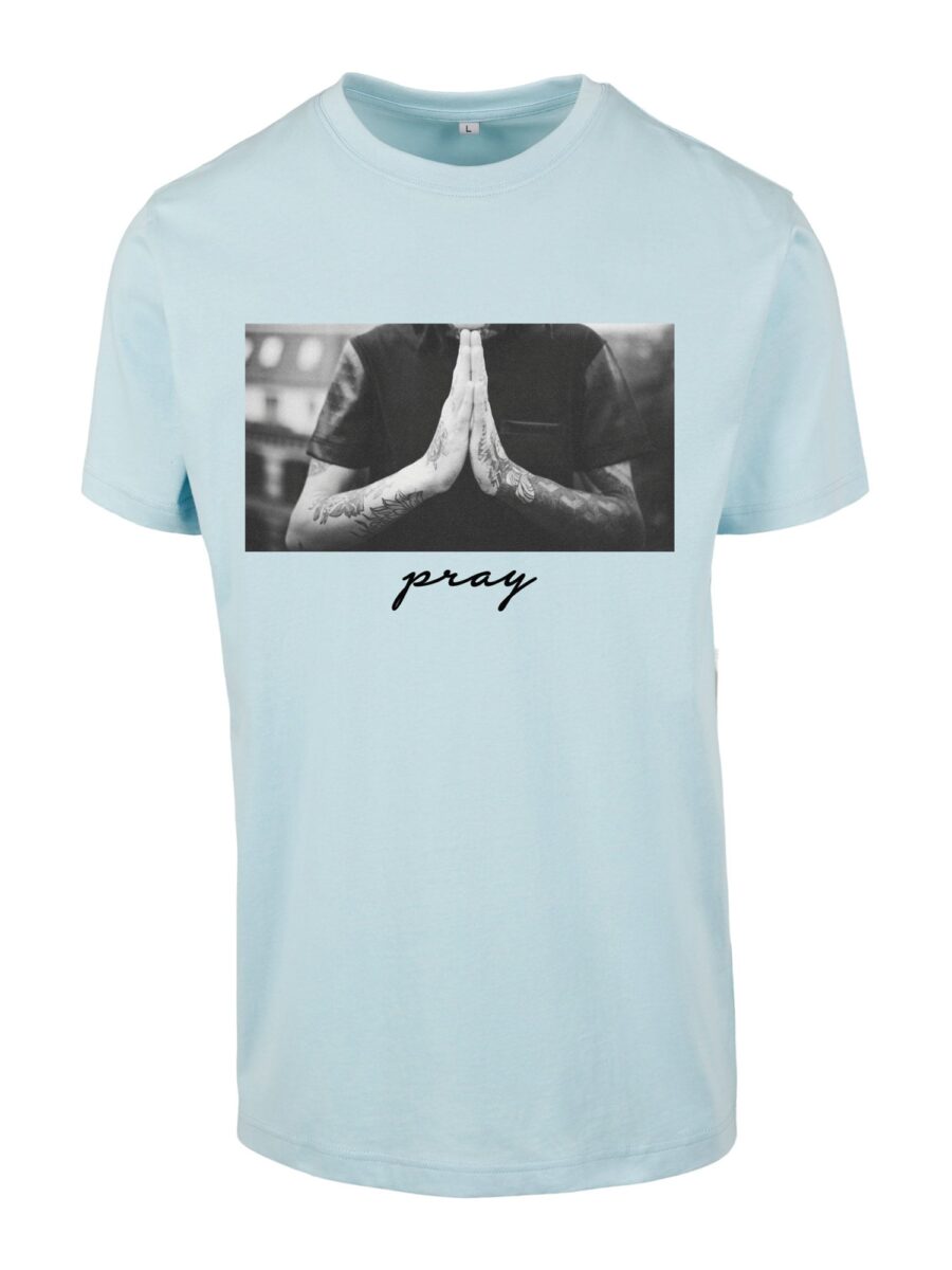 Mister Tee Póló 'Pray'  füstkék / szürke / grafit / világosszürke-hu