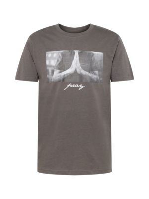 Mister Tee Póló 'Pray'  sötétszürke / fehér-Hungary