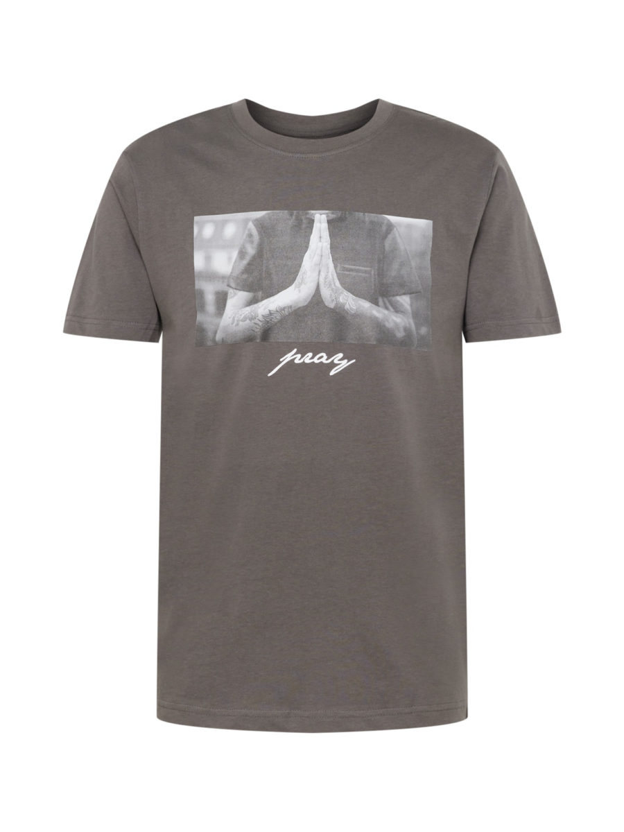 Mister Tee Póló 'Pray'  sötétszürke / fehér-Hungary