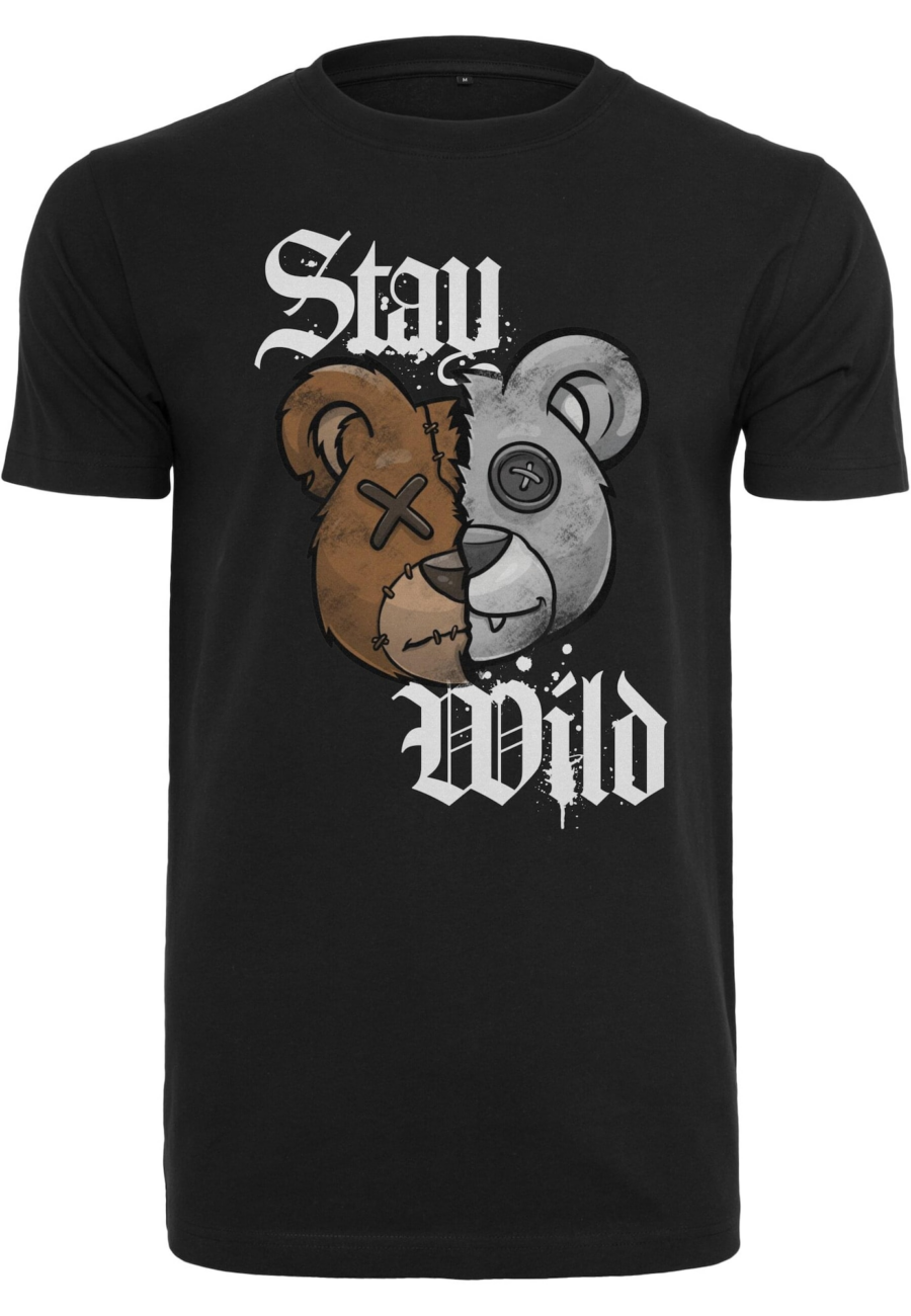 Mister Tee Póló 'Stay Wild'  barna / szürke / fekete / fehér-Ár
