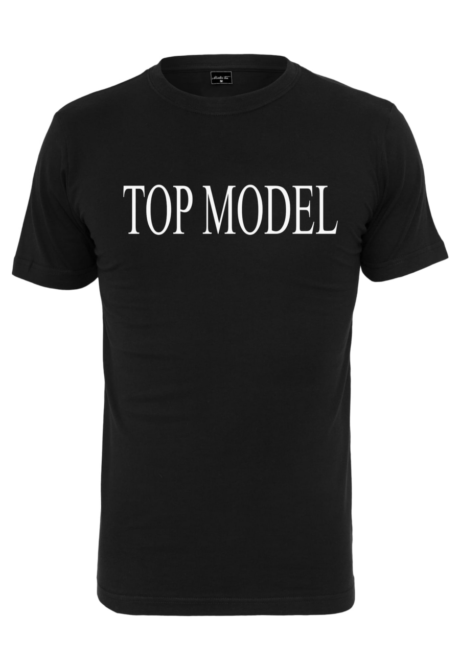 Mister Tee Póló 'Top Model'  fekete / fehér-Hungary