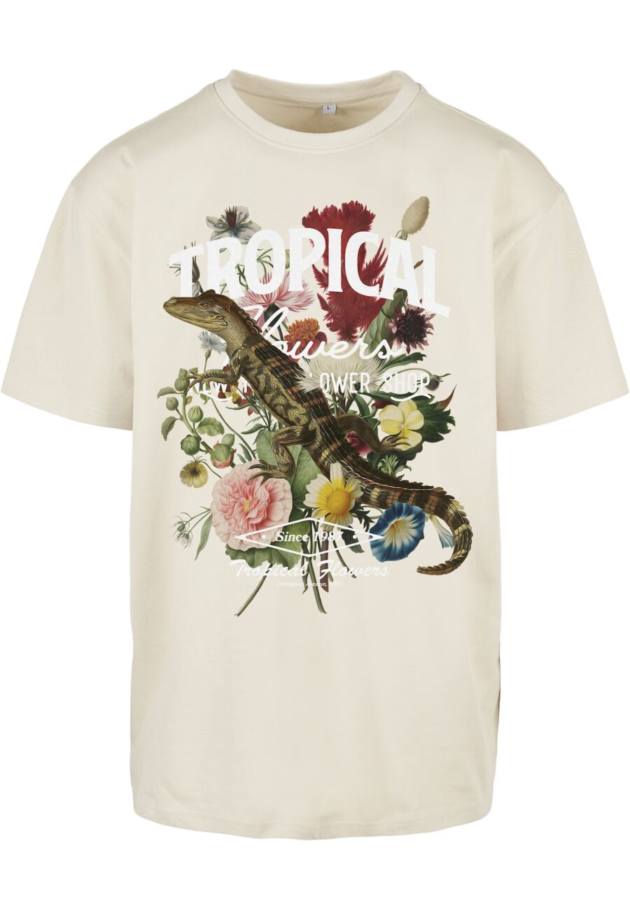 Mister Tee Póló 'Tropical'  zöld / rózsaszín / merlot / fehér-hu