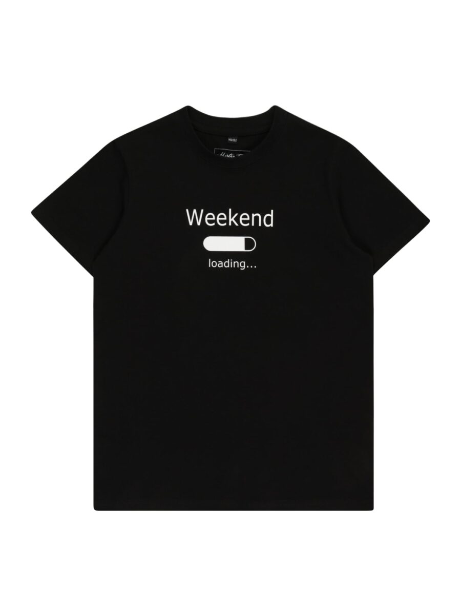Mister Tee Póló 'Weekend Loading 2.0'  fekete / fehér-hu