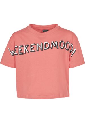 Mister Tee Póló 'Weekend Mood'  világos-rózsaszín / fekete / fehér-hu