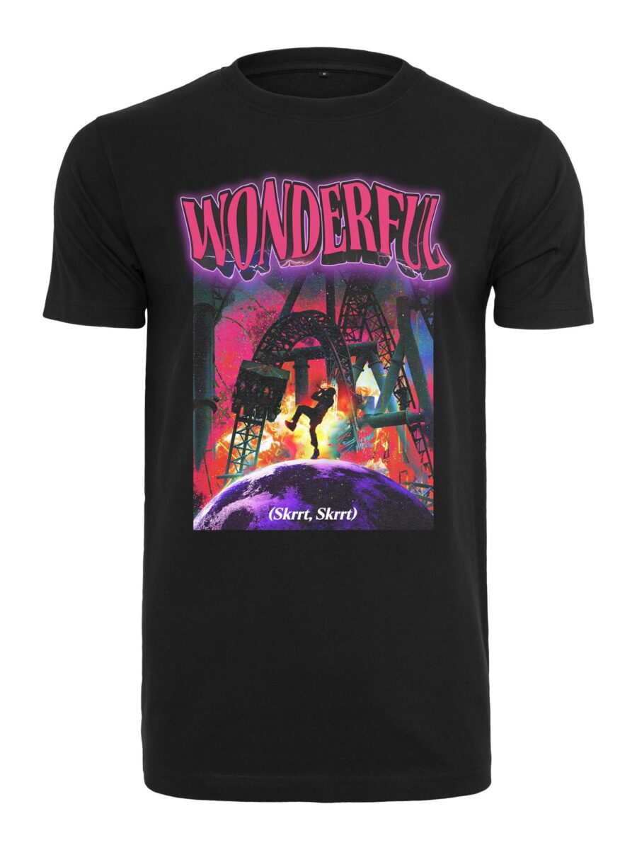 Mister Tee Póló 'Wonderful'  neonsárga / neonlila / neon-rózsaszín / fekete-hu