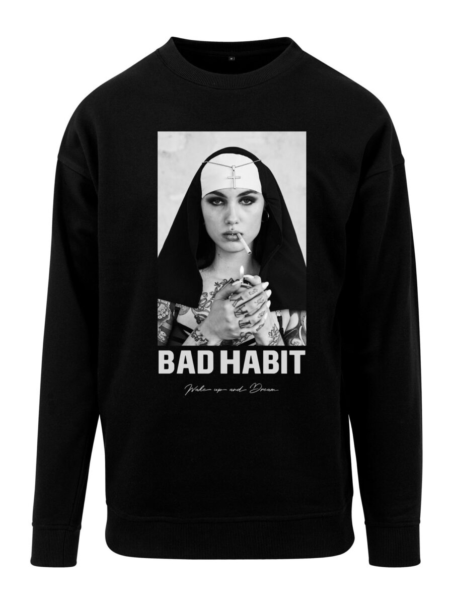 Mister Tee Tréning póló 'Bad Habit'  szürke / fekete / fehér-hu