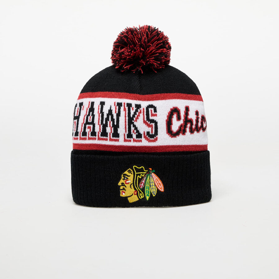 Mitchell & Ness NHL Block Sweep Pom Knit Chicago Blackhawks Black Universal-alacsony-ár