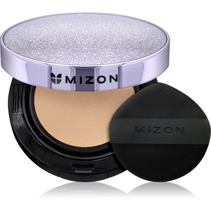 Mizon Vegan Collagen Cushion SPF38 PA++ tartós alapozó sminkszivaccsal magas UV védelemmel árnyalat #21 Light Beige 2x15 g-Ár