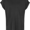 Modal Extended Shoulder T-shirt for girls black