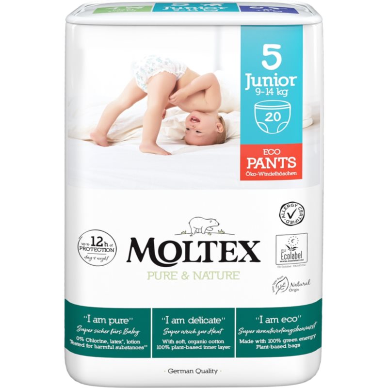 Moltex Pure & Nature Junior Size 5 eldobható nadrágpelenkák 9-14 kg 20 db-Ár