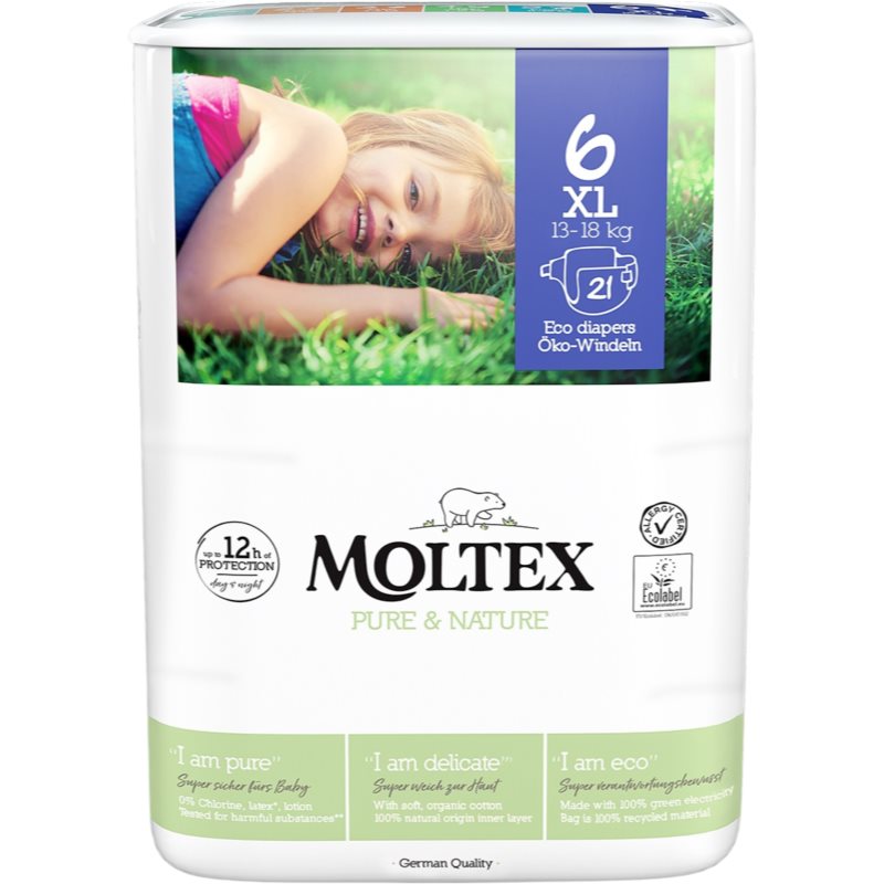 Moltex Pure & Nature XL Size 6 eldobható ÖKO pelenkák 13-18 kg 21 db-Ár