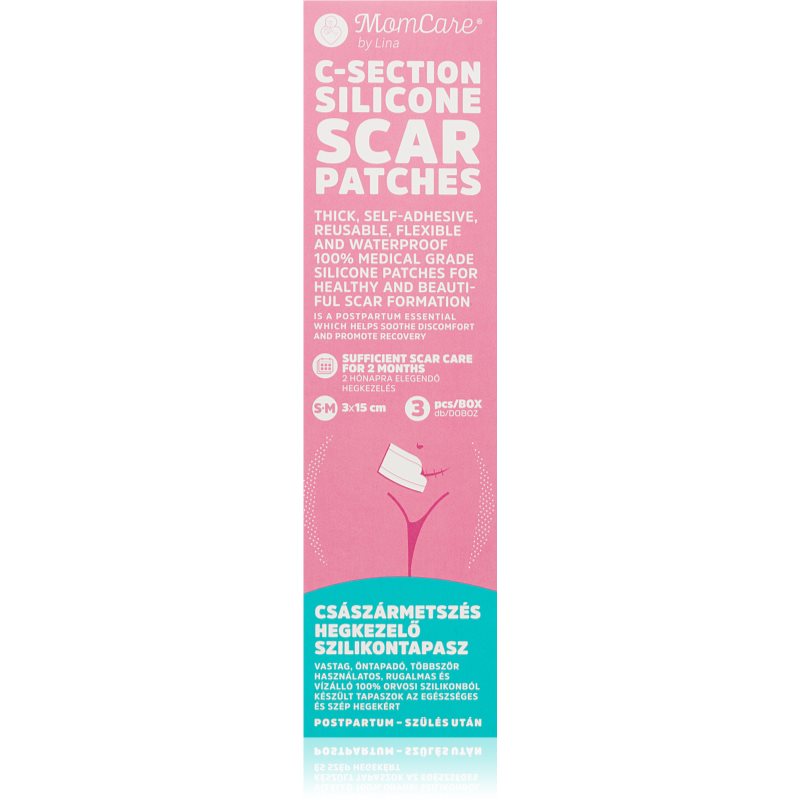 MomCare by Lina C-Section Silicone Scar Patches szilikontapasz császármetszés utáni hegekre méret S-M 3x15 cm 3 db-Ár