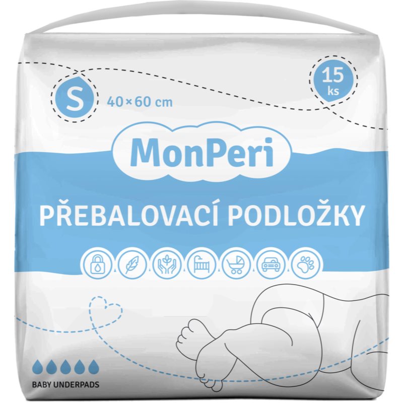 MonPeri Baby Underpads Size S eldobható pelenkázó-alátétek 40x60 cm 15 db-Ár