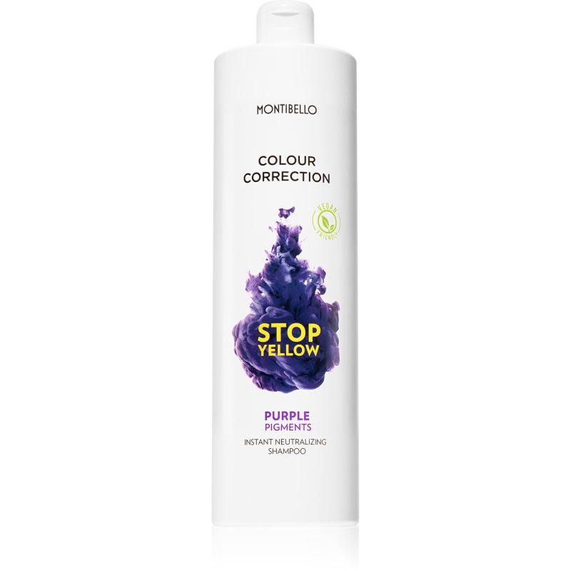 Montibello Colour Correction Stop Yellow sampon világos és szőke hajra semlegesíti a sárgás tónusokat 1000 ml-Ár