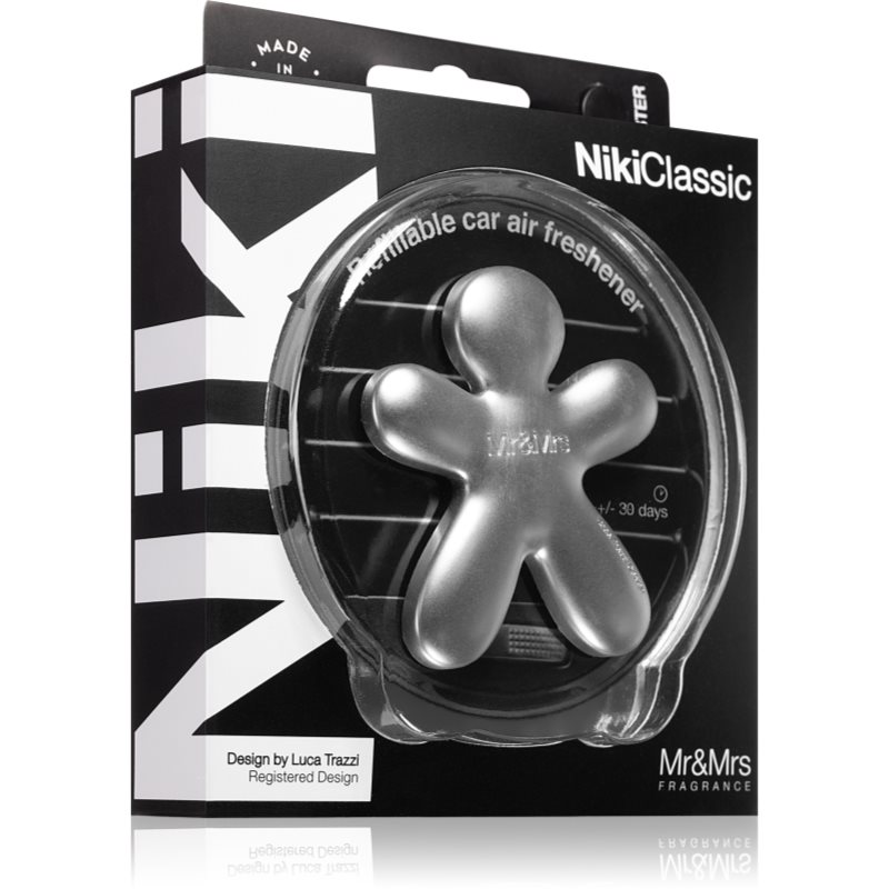Mr & Mrs Fragrance Niki Fresh Air illat autóba utántölthető Silver (matt) 1 db-Ár