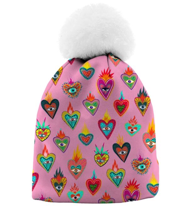 Mr. GUGU & Miss GO Woman's Mexican Hearts Beanie WB21WH 1859