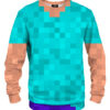 Mr. GUGU és Miss GO Unisex Pixel Steve pulóver S-PC2356