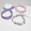 Multicolor Bandana 3-Pack Purple+White+Pink