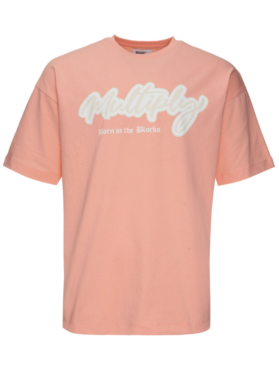 Multiply Apparel Póló  világos bézs / sárgabarack / fehér-Hungary
