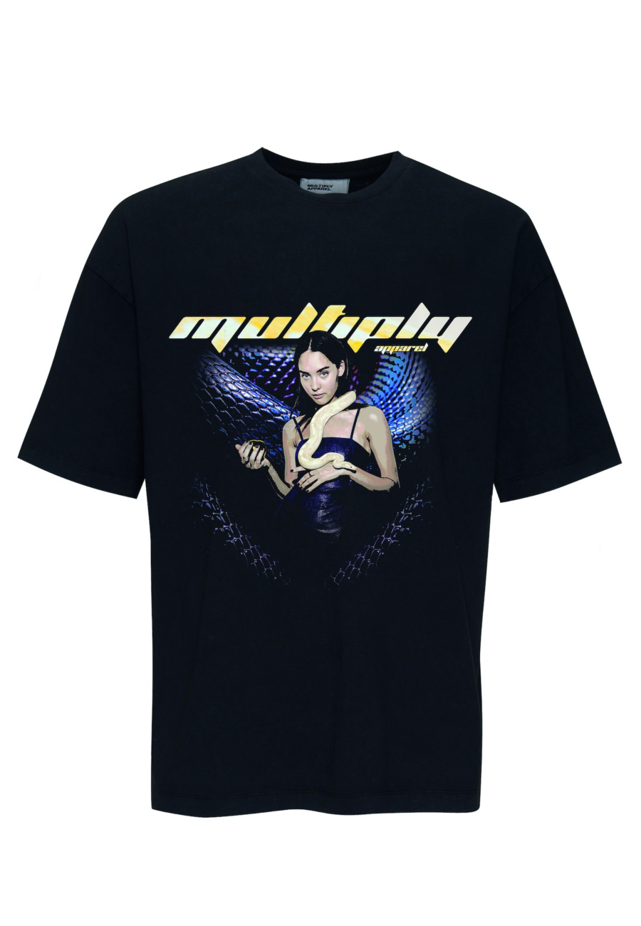 Multiply Apparel Póló  világoskék / fekete / fehér-Ár