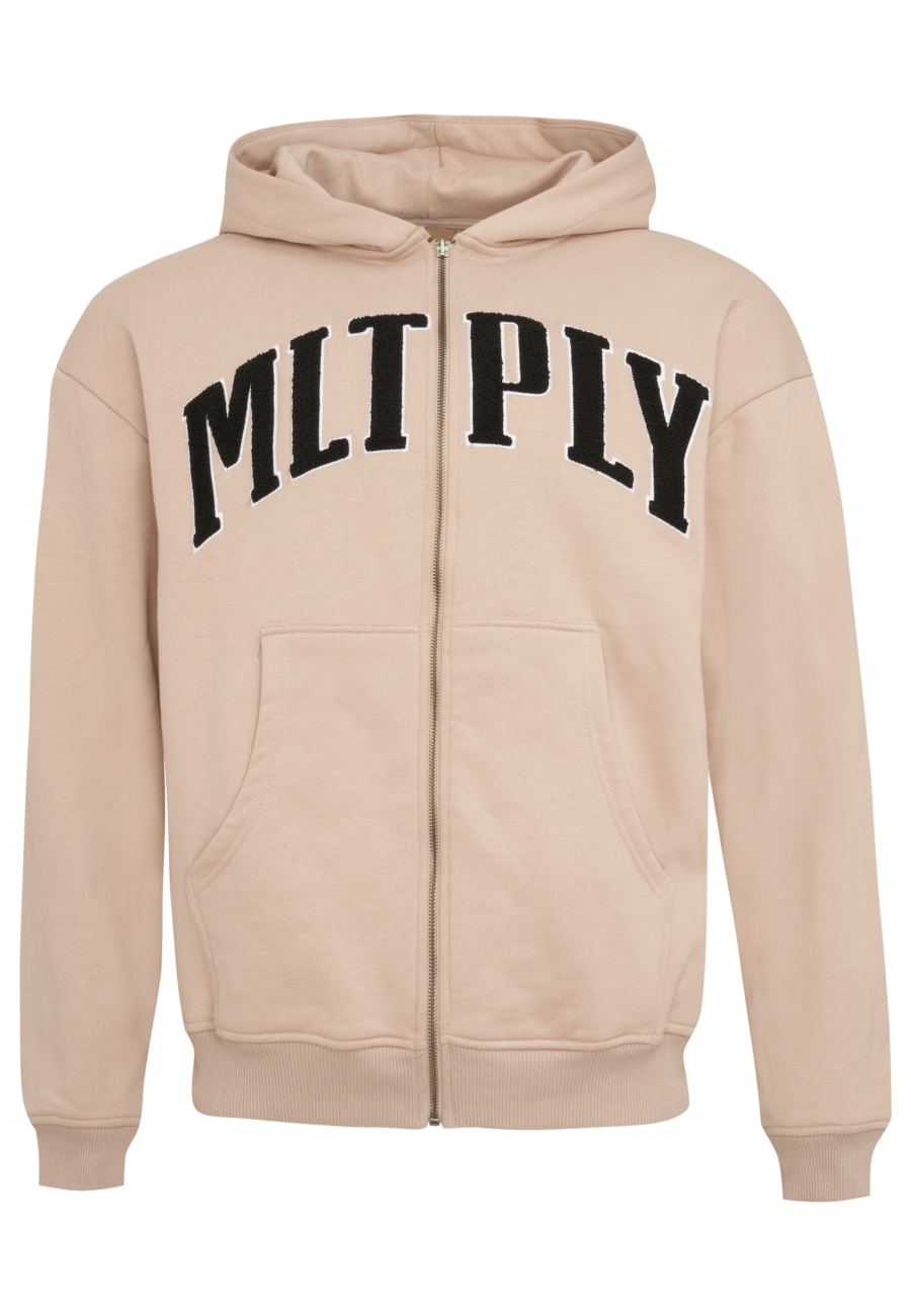 Multiply Apparel Tréning dzseki 'Embroidery'  világos bézs / fekete / fehér-Hungary