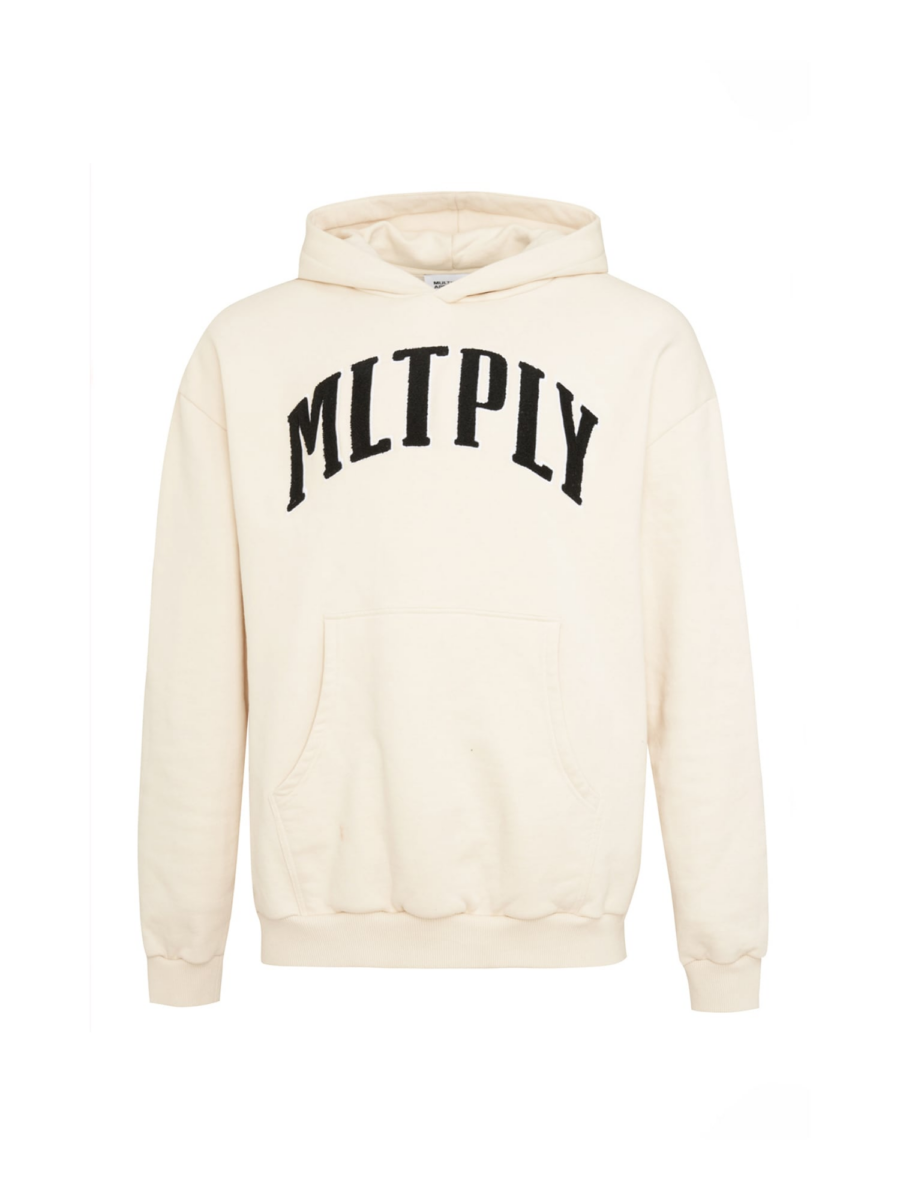 Multiply Apparel Tréning póló 'Embroidery'  világos bézs / fekete / fehér-Hungary
