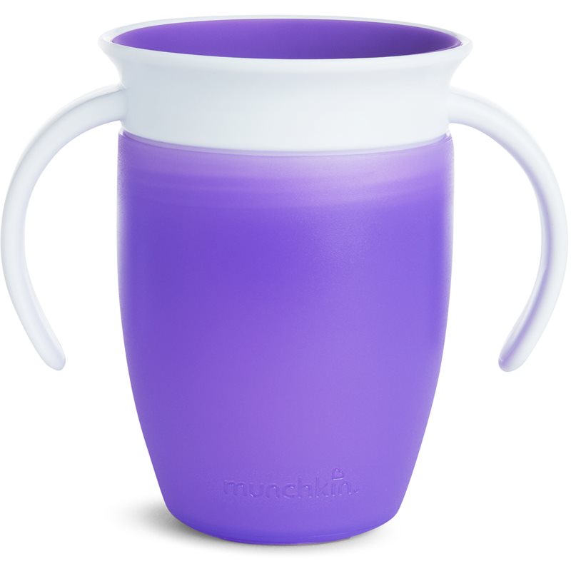 Munchkin Miracle 360° gyakorlóbögre fogantyúval Purple 6 m+ 207 ml-Ár