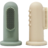 Mushie Finger Toothbrush ujjra húzható fogkefe gyermekeknek Shifting Sand/Cambridge Blue 2 db-ár