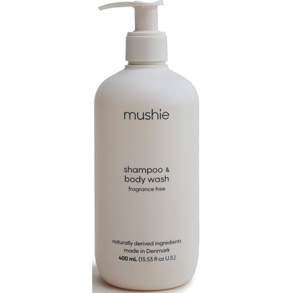 Mushie Organic Baby tusfürdő gél és sampon 2 in 1 gyermekeknek 400 ml-ár