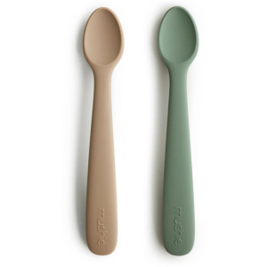 Mushie Silicone Feeding Spoons kiskanál Dried Thyme/Natural 2 db-ár