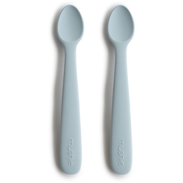 Mushie Silicone Feeding Spoons kiskanál Powder Blue 2 db-ár