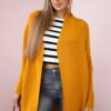 Mustard Sleeve Sweater Made of Bat Sleeve