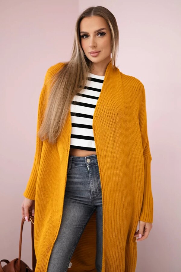 Mustard Sleeve Sweater Made of Bat Sleeve