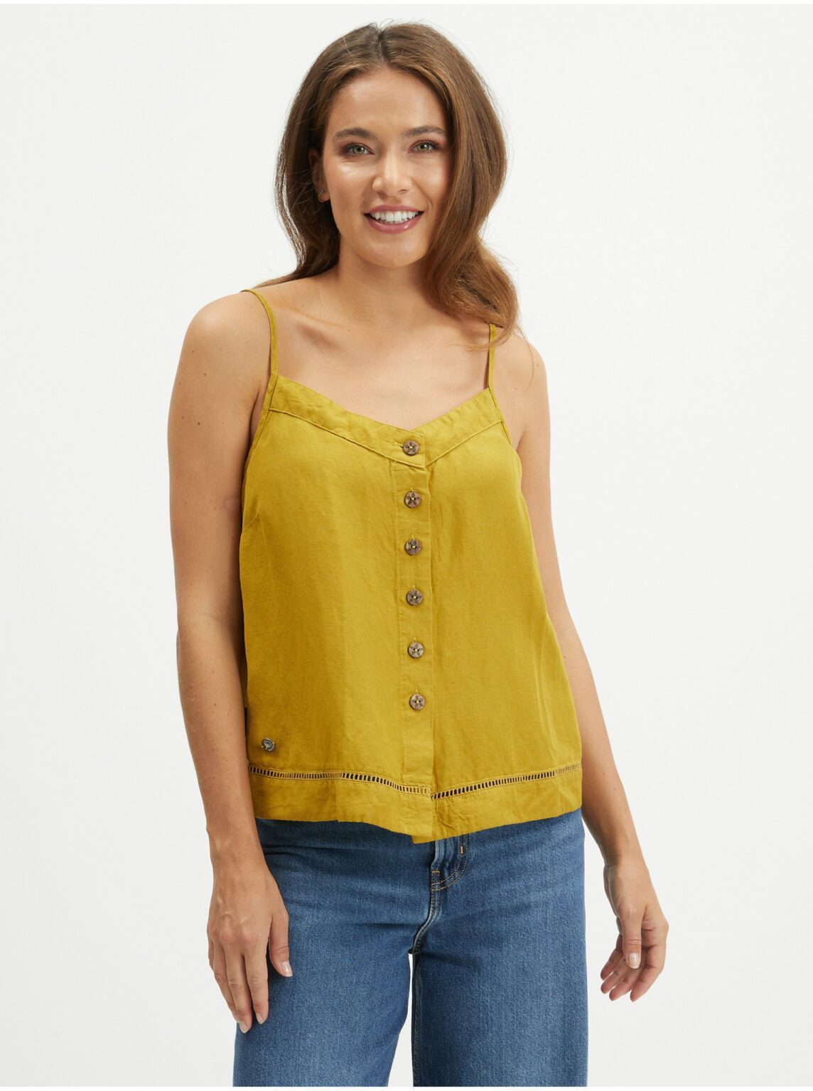 Mustard women's linen top Ragwear Antolia - Ladies