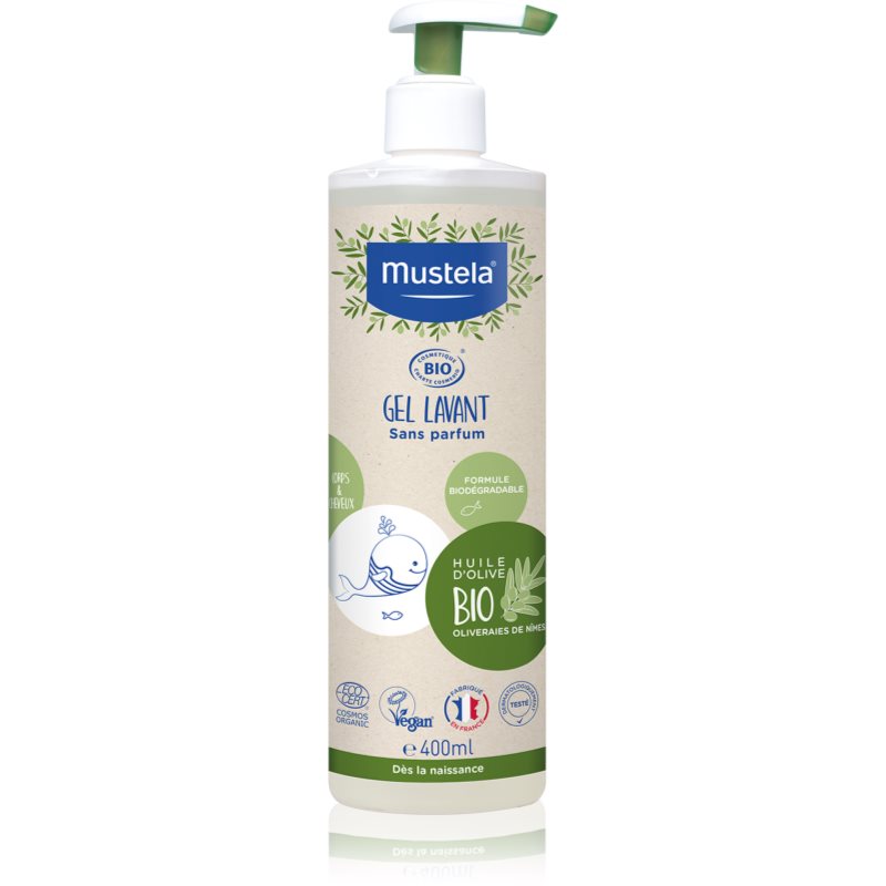 Mustela BIO tisztító gél testre és hajra gyermekeknek születéstől kezdődően 400 ml-Ár
