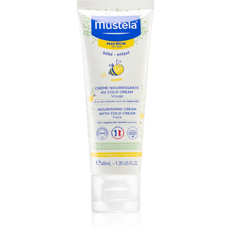 Mustela Bébé Dry Skin tápláló krém száraz bőrre gyermekeknek születéstől kezdődően 40 ml