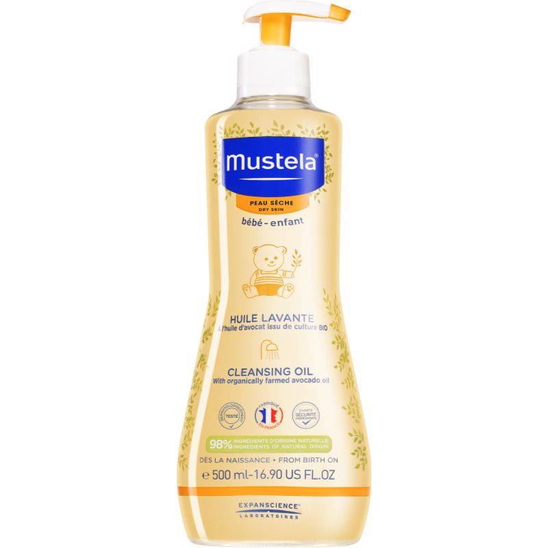Mustela Bébé Dry Skin tisztító olaj gyermekeknek születéstől kezdődően 500 ml-Ár