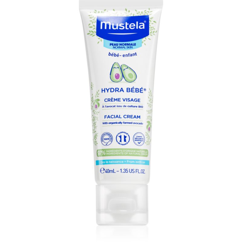 Mustela Bébé Hydra Bébé hidratáló arckrém gyermekeknek születéstől kezdődően 40 ml-Ár
