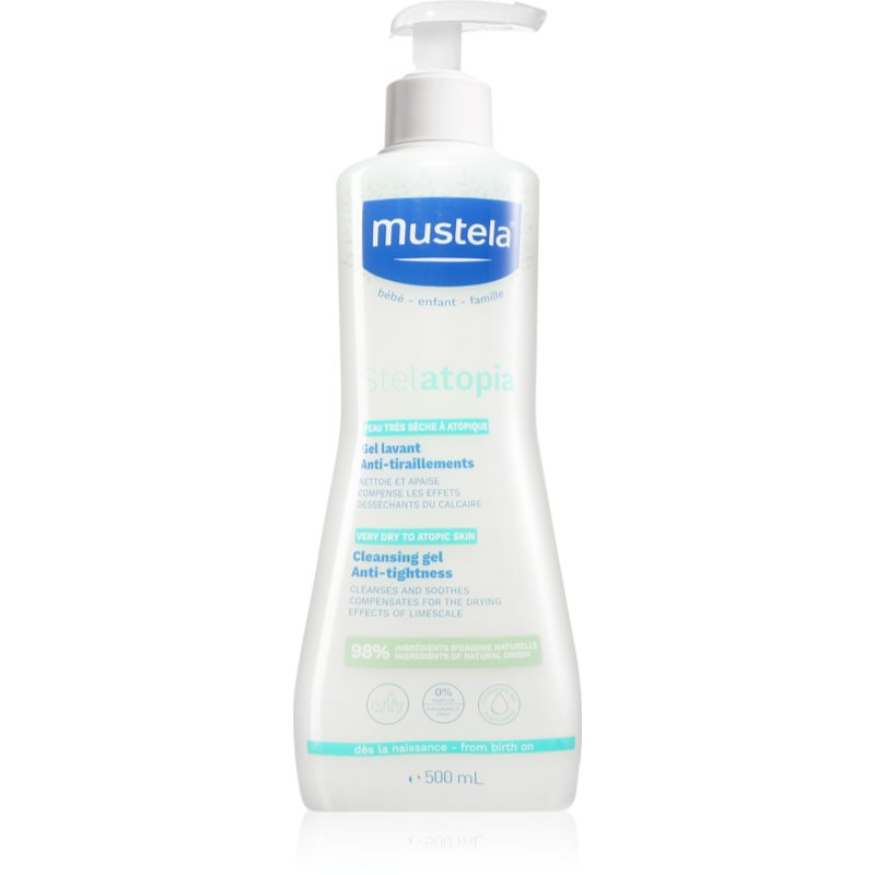 Mustela Bébé Stelatopia tisztító gél gyerekeknek és csecsemőknek száraz és atópiás bőrre 500 ml-Ár