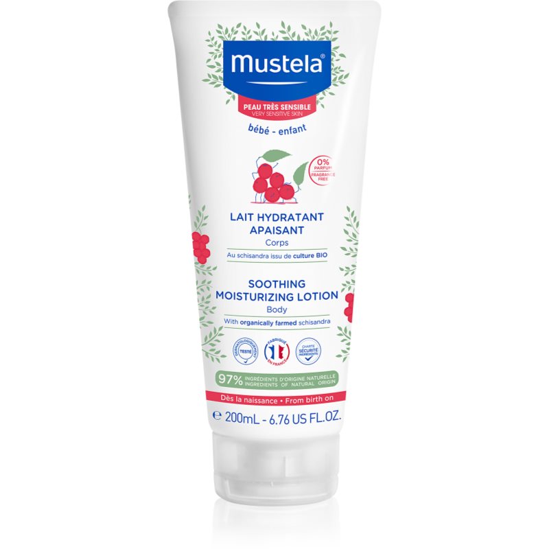 Mustela Bébé nyugtató testápoló tej gyermekeknek születéstől kezdődően 200 ml-Eredeti