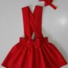 N2436 Dewberry Girls Crepe Dress Bandana-RED