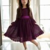 N8712 Dewberry Princess Model Girls Dress with Hat & Lace-MOR