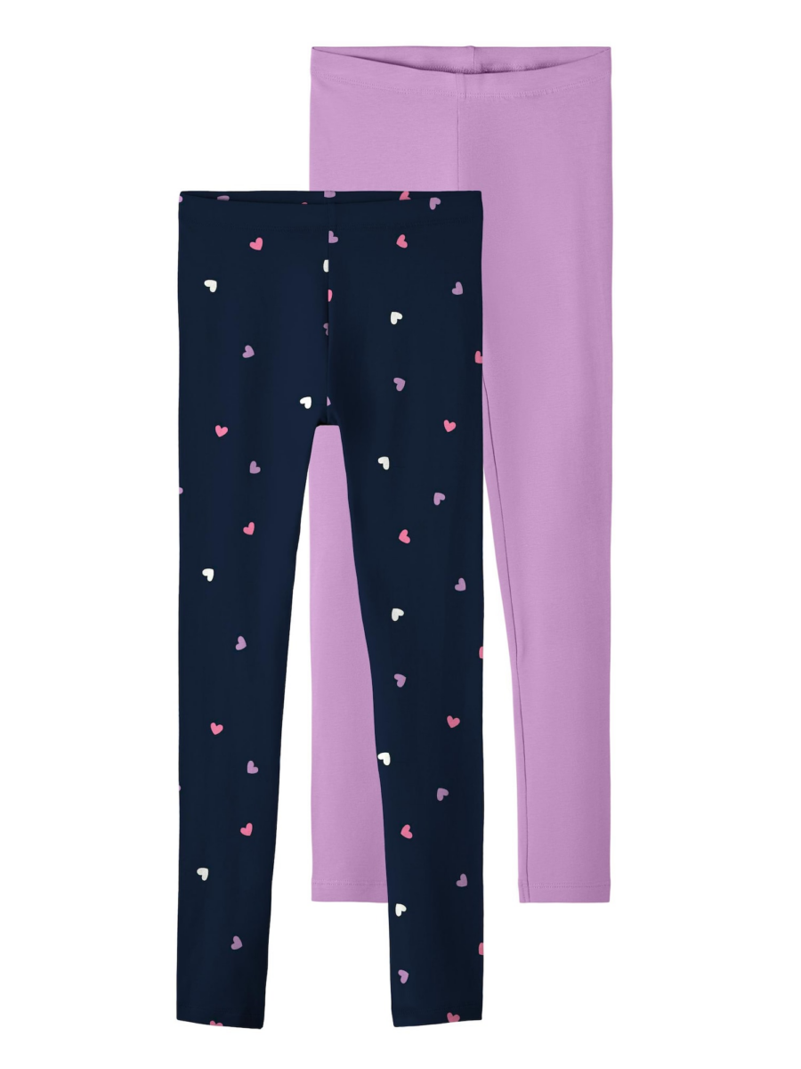 NAME IT Leggings 'NKFVivian'  éjkék / levendula / világos-rózsaszín / fehér-Hungary