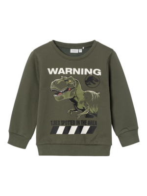 NAME IT Tréning póló 'Nat Jurassic'  zöld / khaki / fekete / fehér-Ár