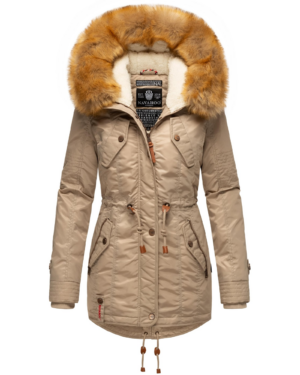 NAVAHOO Téli parka 'La Viva'  barna / taupe / világos narancs-Ár