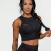 NEBBIA Women's crop top with high support INTENSE Mesh Gold/gold