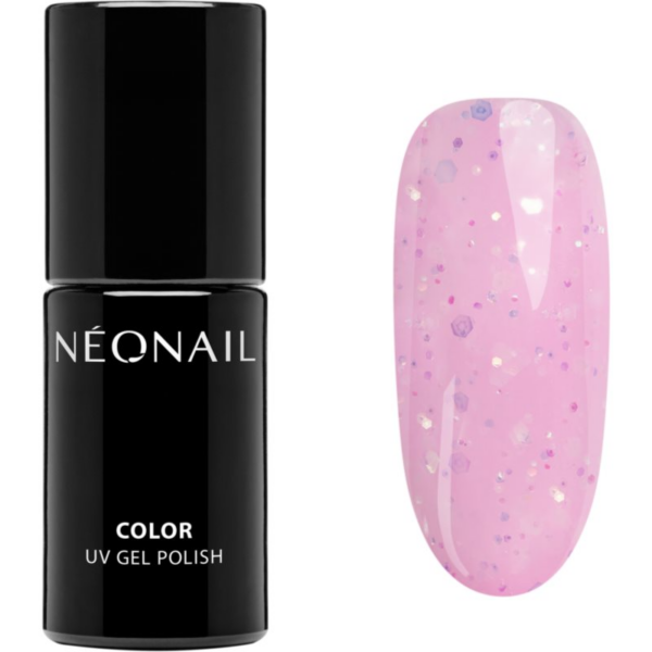 NEONAIL Baby Bloomer géles körömlakk csillámporral árnyalat Pink-tastic 7
