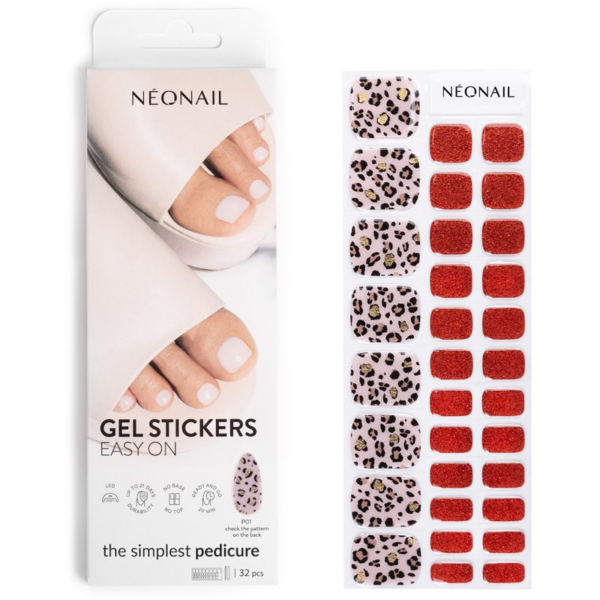 NEONAIL Easy On Gel Stickers körömmatrica lábakra árnyalat P01 32 db-Ár