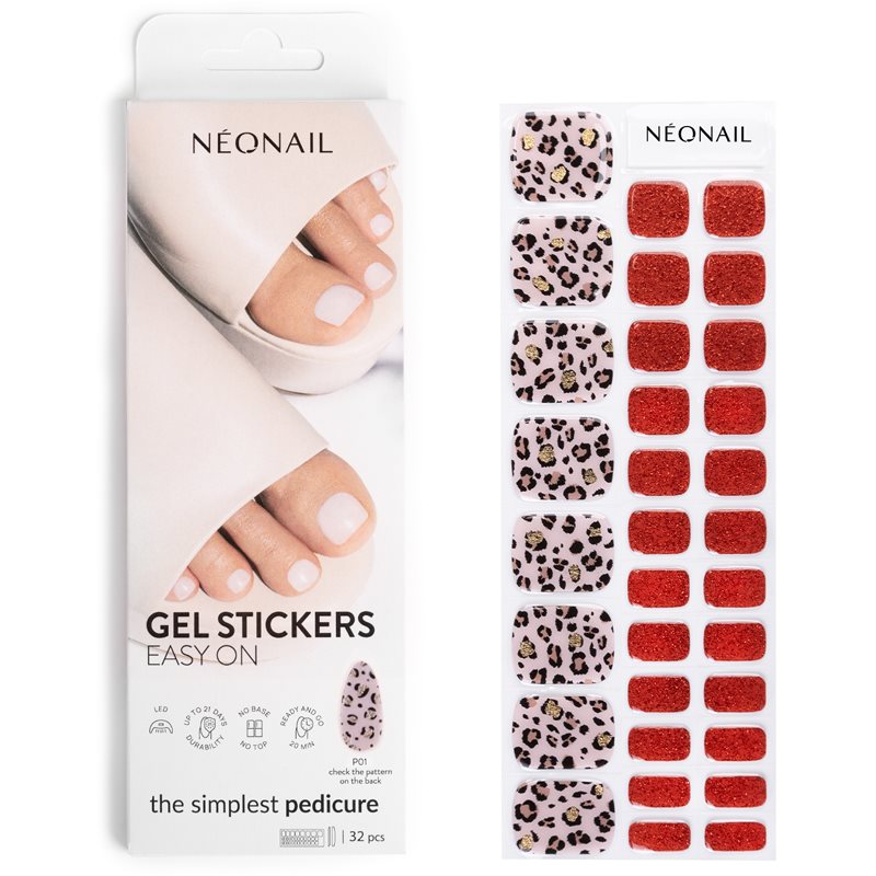 NEONAIL Easy On Gel Stickers körömmatrica lábakra árnyalat P01 32 db-Ár