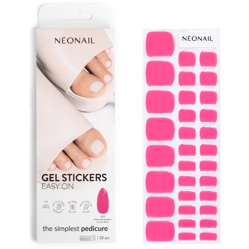 NEONAIL Easy On Gel Stickers körömmatrica lábakra árnyalat P02 32 db-Ár